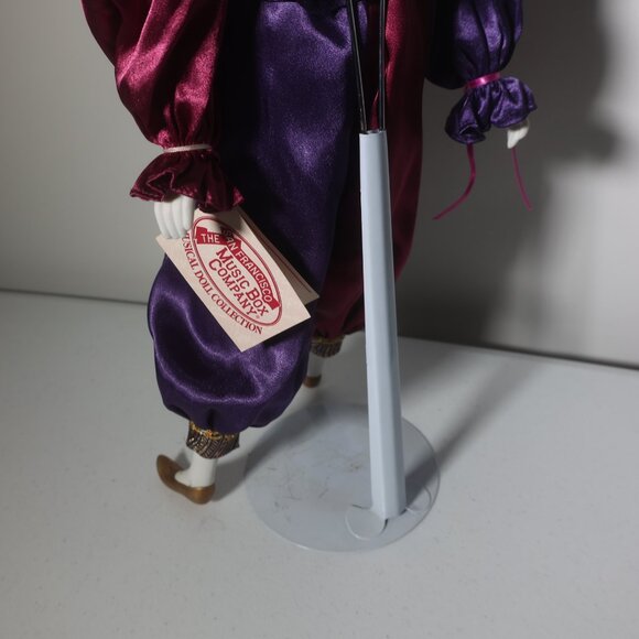 San Francisco Music Box 24" Harlequin Jester Porcelain Doll New Orleans Purple - Picture 10 of 10